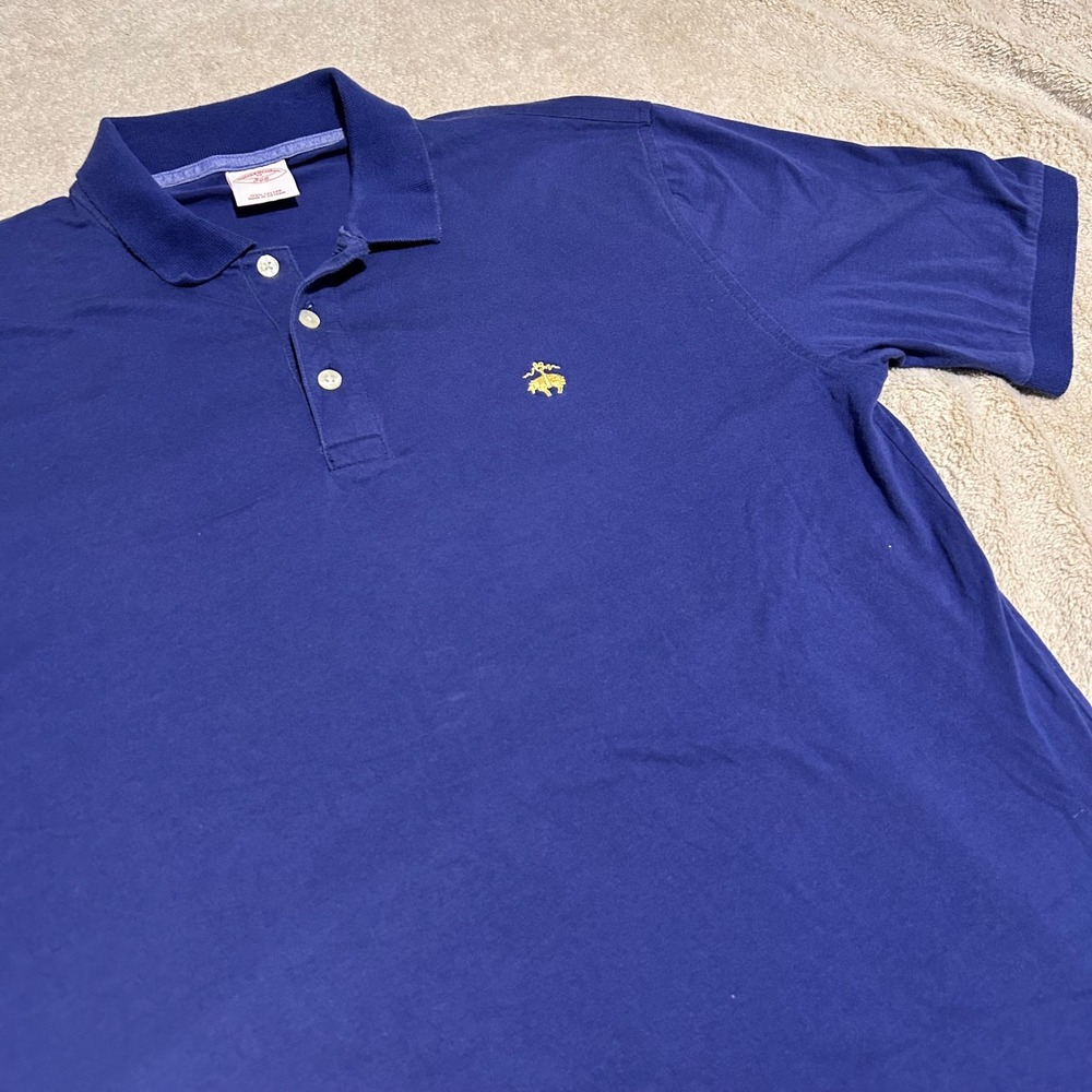 Brooks Brothers Polo Shirt Mens M Blue Short Sleeve Golden Fleece Logo 346